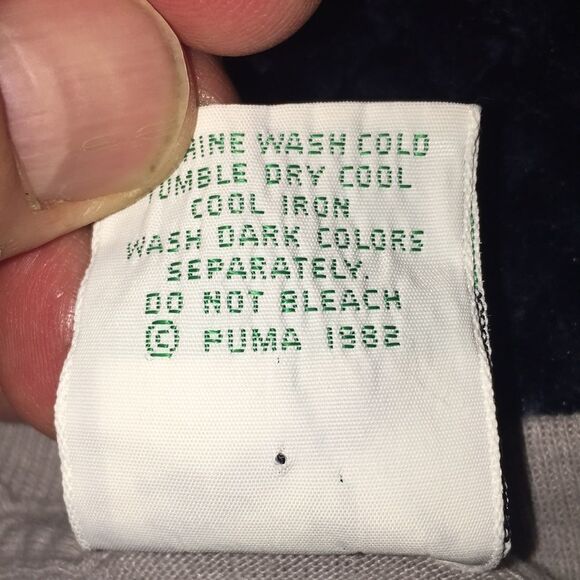 Vintage 1982 Puma Made in USA Worn Pilled Rare graphic T shirt retro Gray - Picture 5 of 6